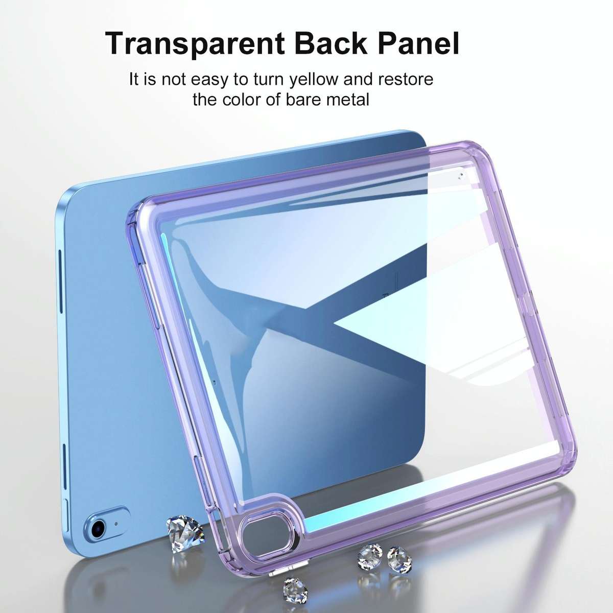 For iPad 10th Gen 10.9 2022 Transparent Acrylic Tablet Case(Black)