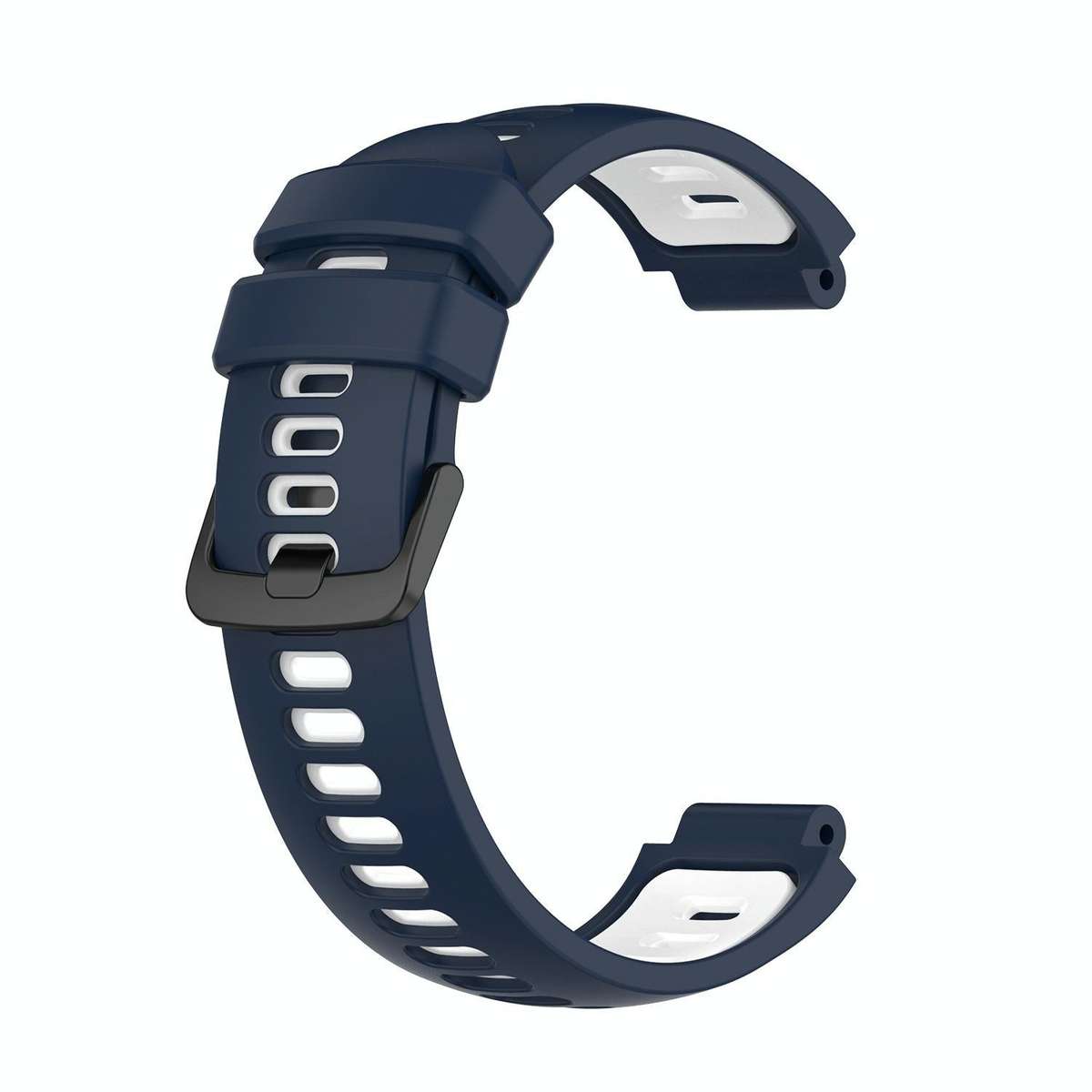 For Garmin Forerunner 735 / 735XT Two-Color Silicone Watch Band(Midnight Blue + White)