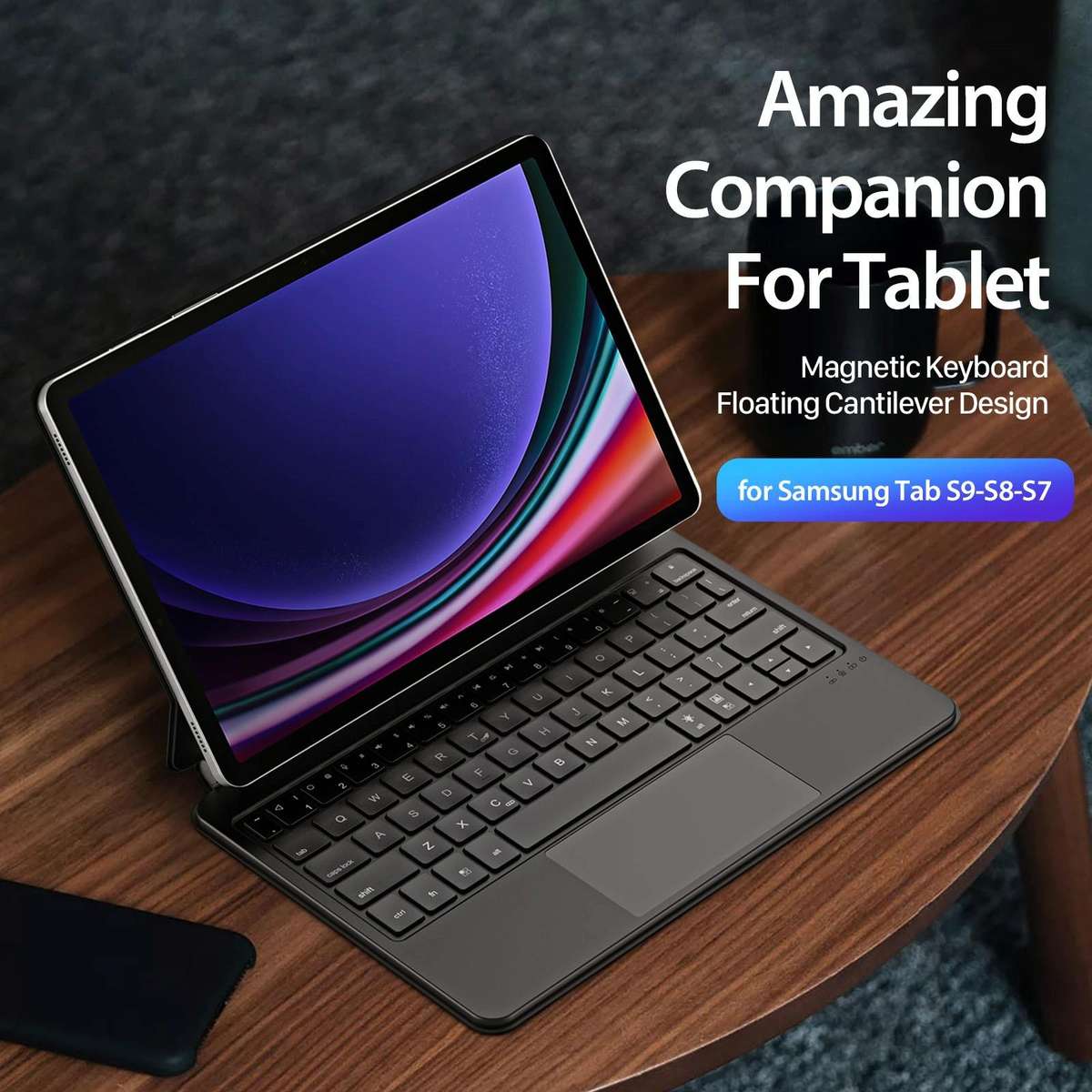 For Samsung Galaxy Tab S9 / S8 / S7 DUX DUCIS MK Series Floating Magnetic Keyboard Tablet Leather...