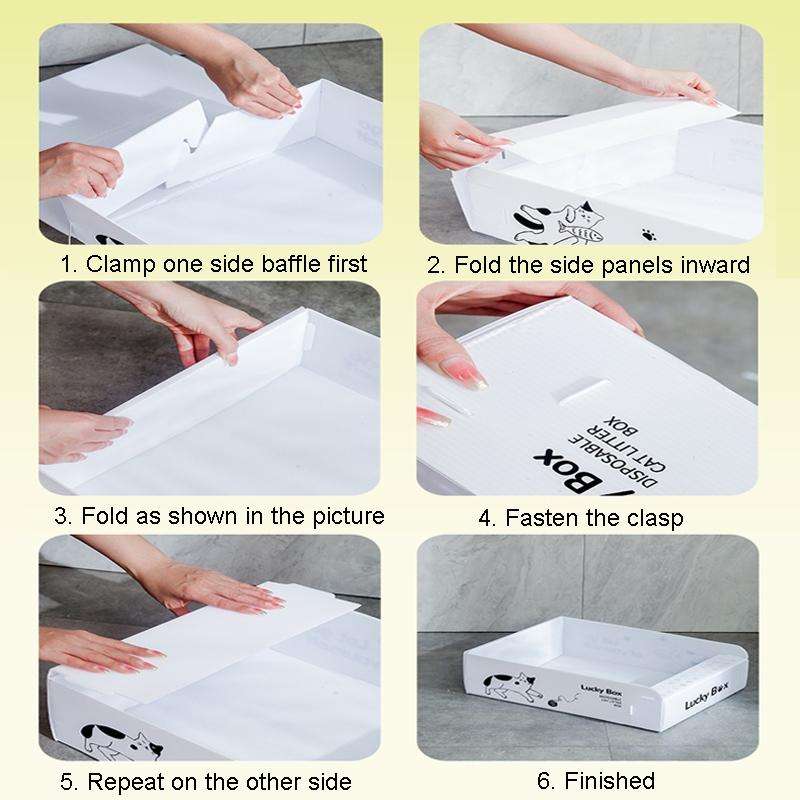 Medium Portable Disposable Cat Litter Pan Open No Wash Litter Tray