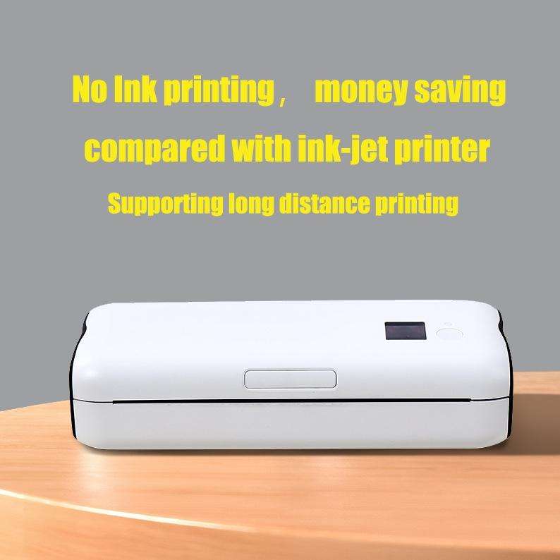 A4 Inkless Printer Home Mini Mobile Phone Bluetooth Job Thermal Printer With 50pcs Paper