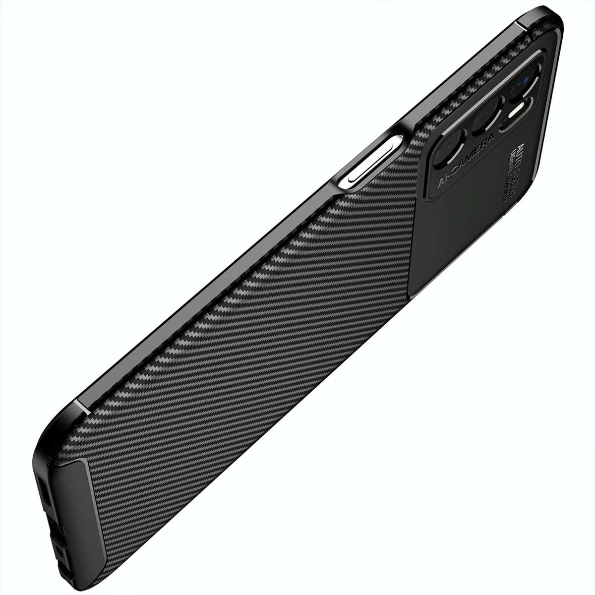 For OPPO A16 Carbon Fiber Texture Shockproof TPU Case(Black)