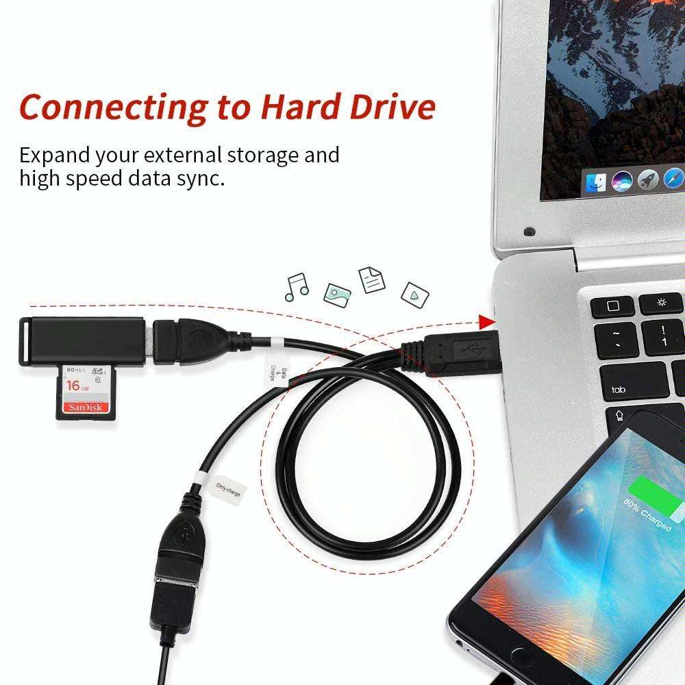 USB 2.0 Male to 2 Dual USB Female Jack Adapter Cable for Computer / Laptop, Length: About 30cm(Bl...