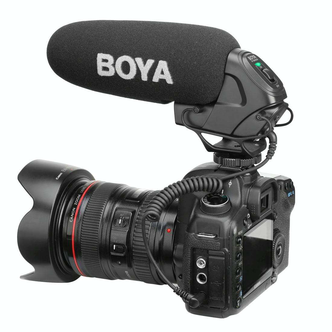 BOYA BY-BM3030 Shotgun Super-cardioid Condenser Broadcast Microphone with Windshield for Canon / ...