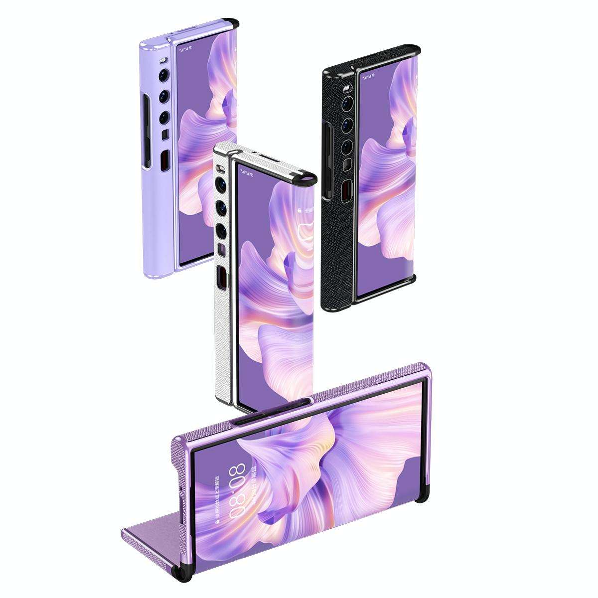 For Huawei Mate Xs 2 Ultra-thin Frame Paste Leather Shockproof Phone Case(Black)