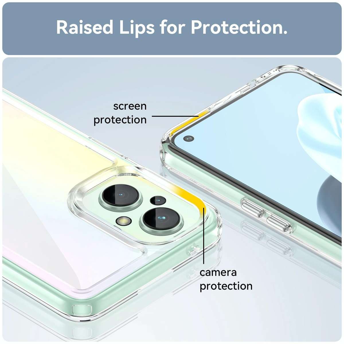 For OPPO Reno 7Z 5G Colorful Series Acrylic + TPU Phone Case(Transparent)