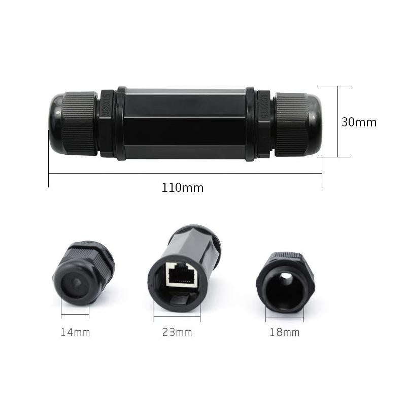 RJ45 Waterproof Connector Double Head Lan Coupler Adapter