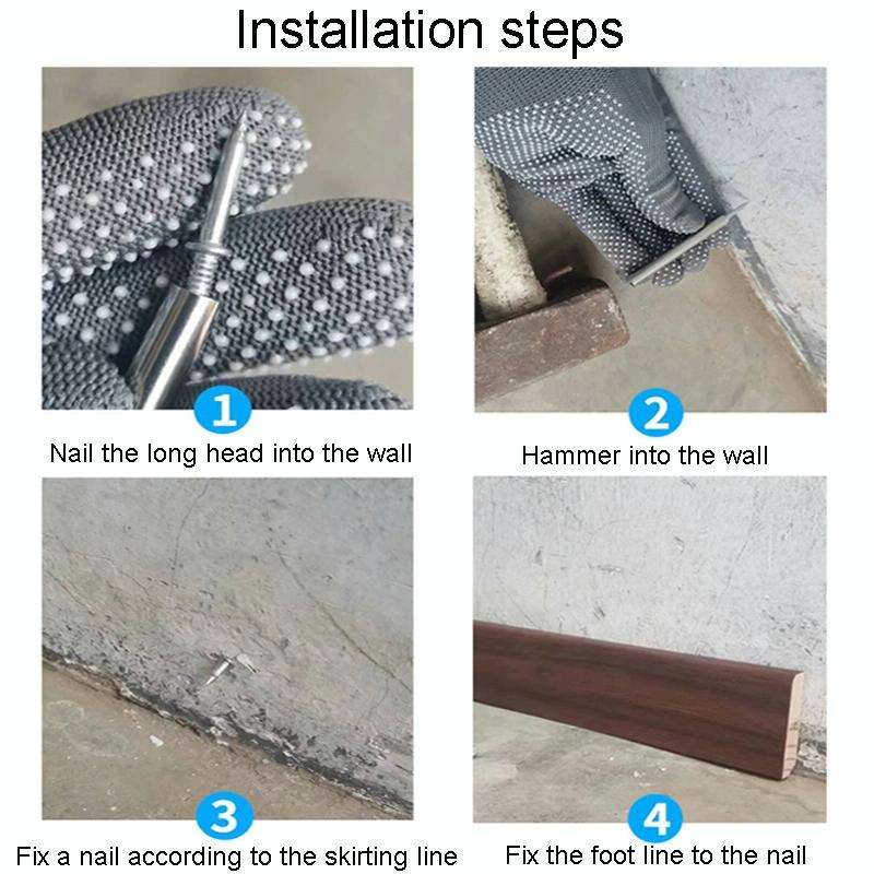 10pcs Skirting Non-Punch Markless Nails Single Headed Bi-Directional Crook Nails Bagged