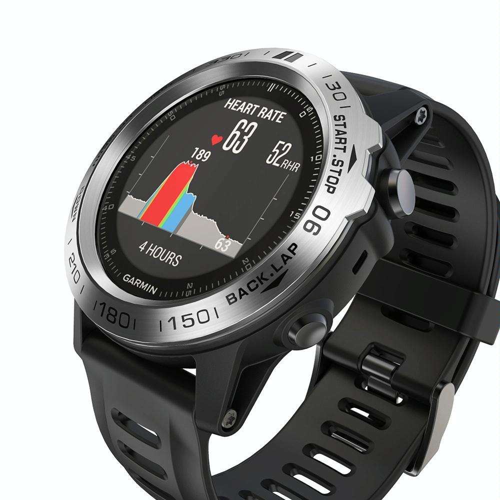 For Garmin Fenix 3/3 HR Smart Watch Steel Bezel Ring, B Version(Silver Ring Black Letter)