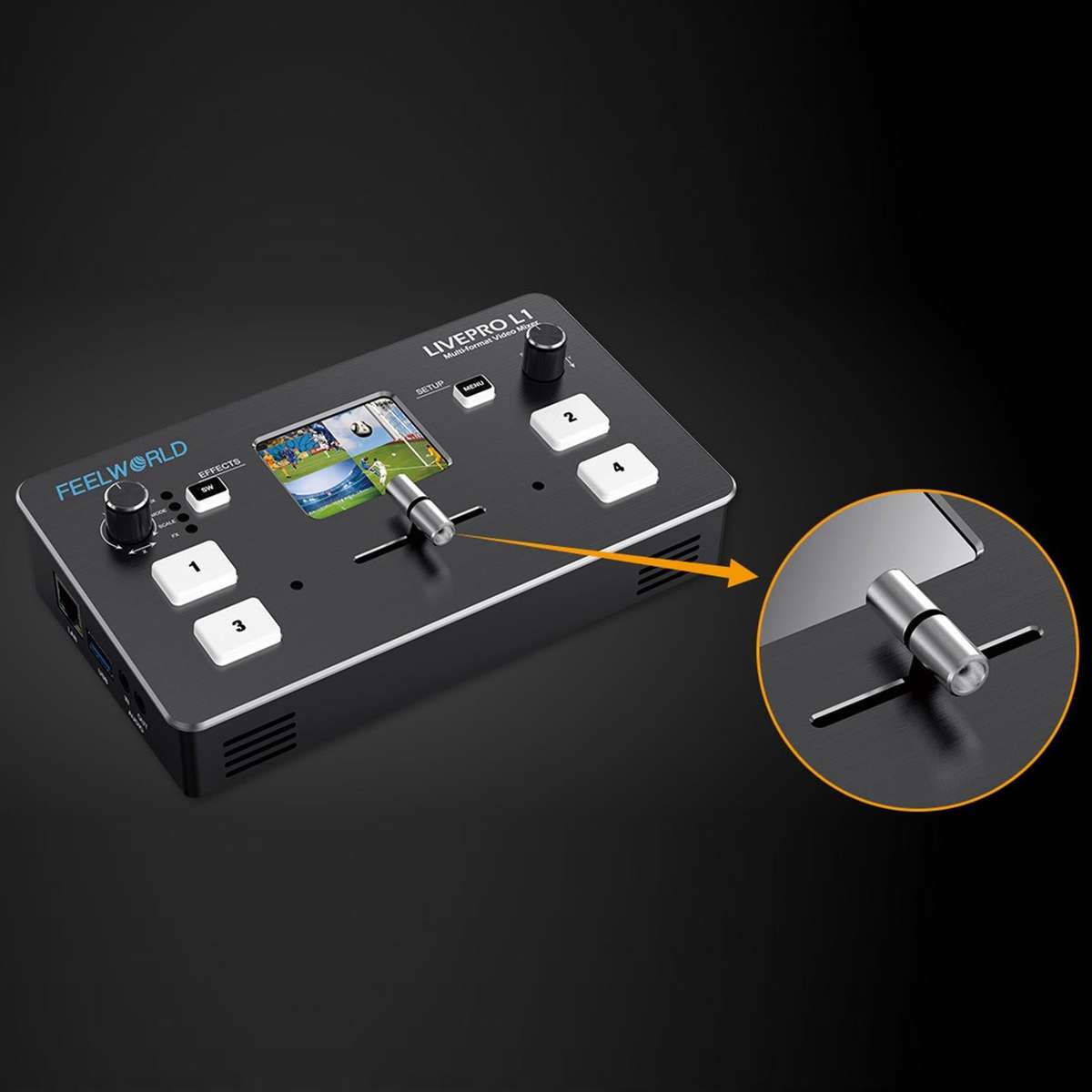 FEELWORLD LIVEPRO L1 Multi-camera Media Live Broadcast 4-Channel Live Production Switcher with 2....