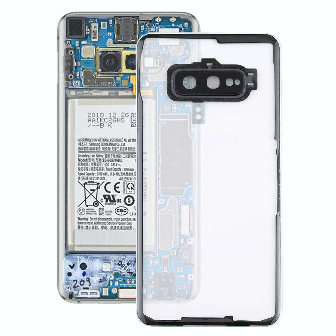 For Samsung Galaxy S10e / G970F/DS G970U G970W SM-G9700 Transparent Battery Back Cover with Camer...