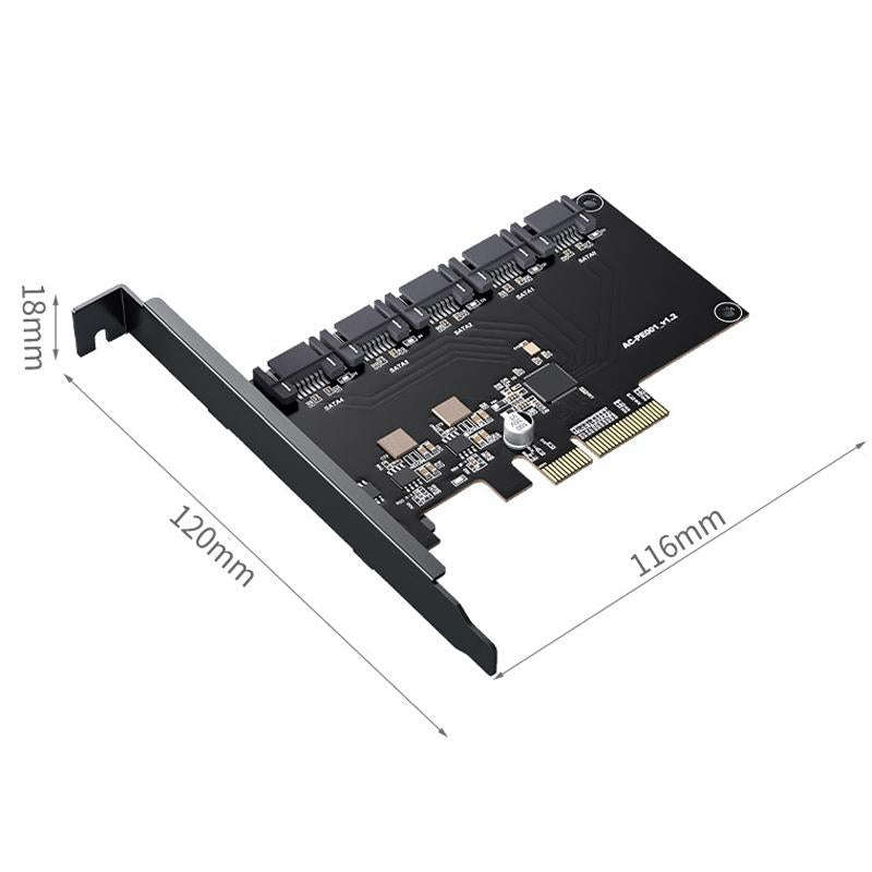 PCIE X1 To 10 Ports SATA3.0 Rotary Card Computer Desktop Solid State Hard Disk