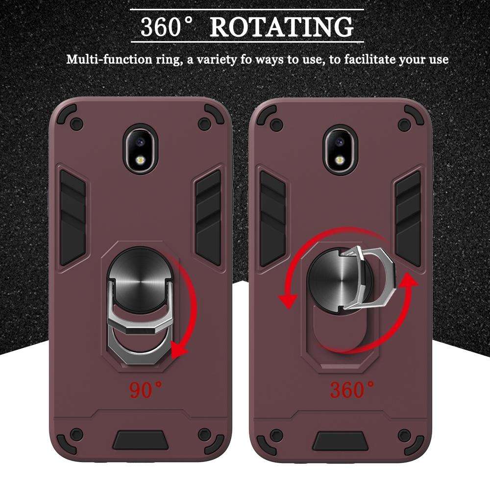 For Samsung Galaxy J7 Pro / J730 2 in 1 Armour Series PC + TPU Protective Case with Ring Holder(B...