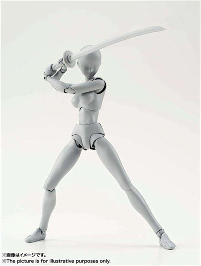 Figuarts Body Body-Chan Body-Kun Grey Color Ver Black PVC Action Figure Collectible Model Toy(Mal...