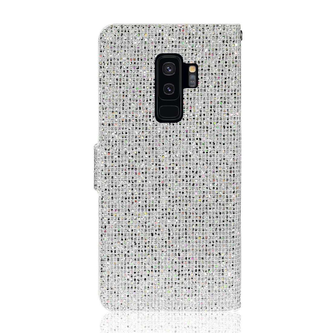For Samsung Galaxy S9 Plus Glitter Powder Horizontal Flip Leather Case with Card Slots & Holder &...