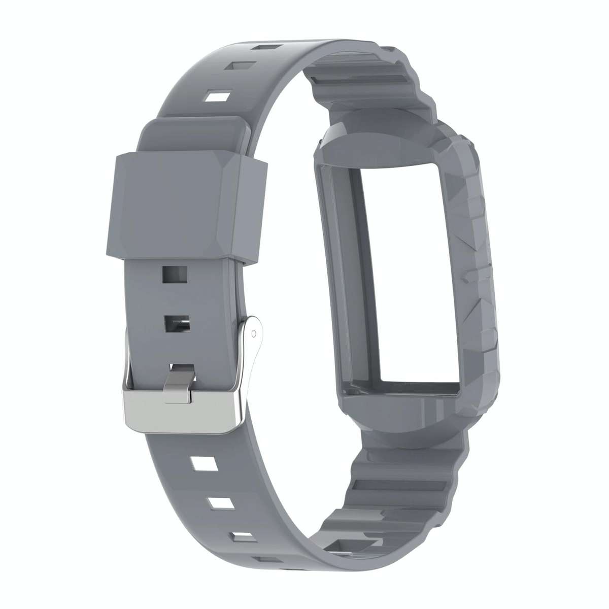 For Fitbit Charge 4 SE Silicone One Body Armor Watch Band(Gray)