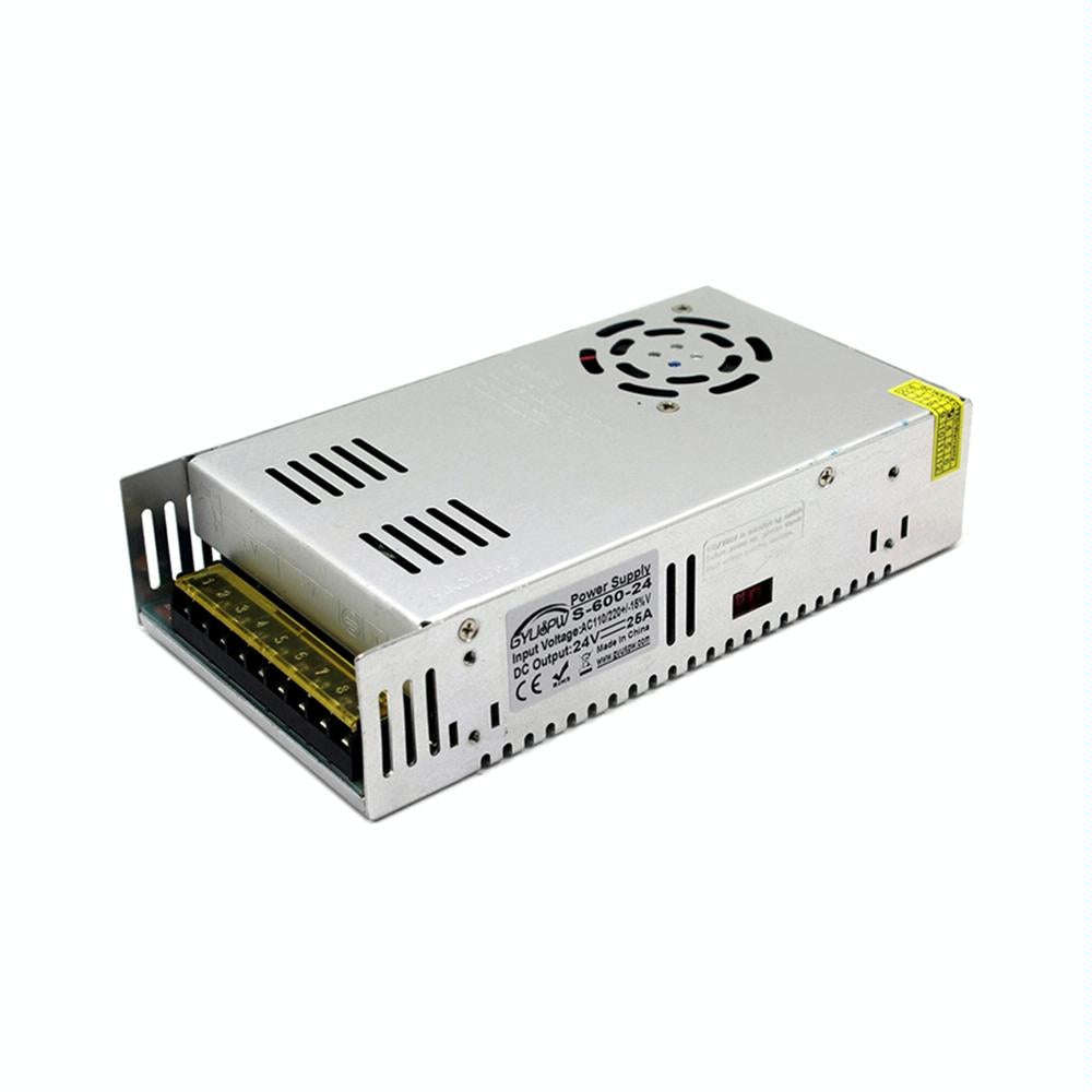 S-600-24 DC24V 25A 600W Light Bar Regulated Switching Power Supply LED Transformer, Size: 215 x 1...