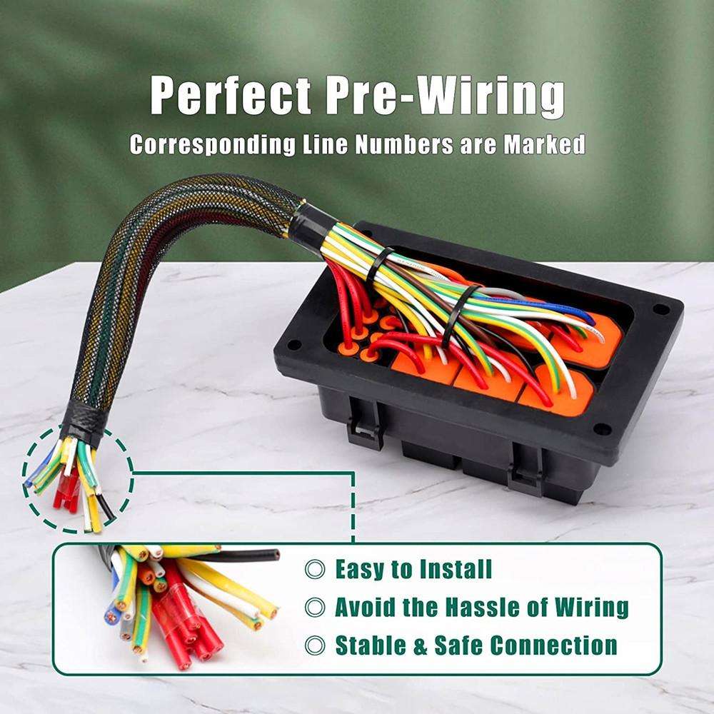 12V 4 Pin Car 6 Slots IP66 Waterproof Relay Fuse Box with Cable