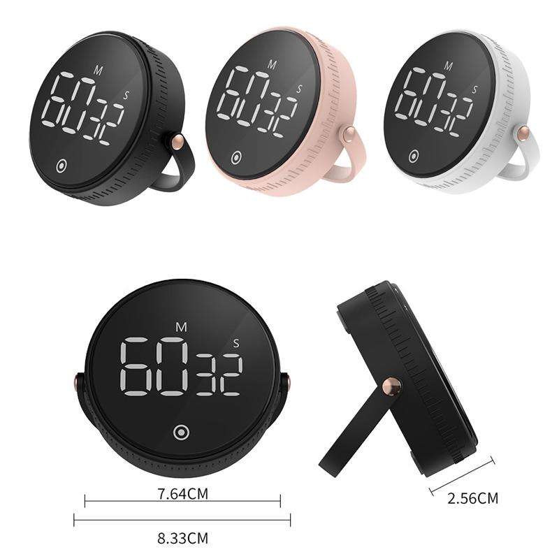 F1 Large Screen LED Electronic Rotating Kitchen Timer(White)