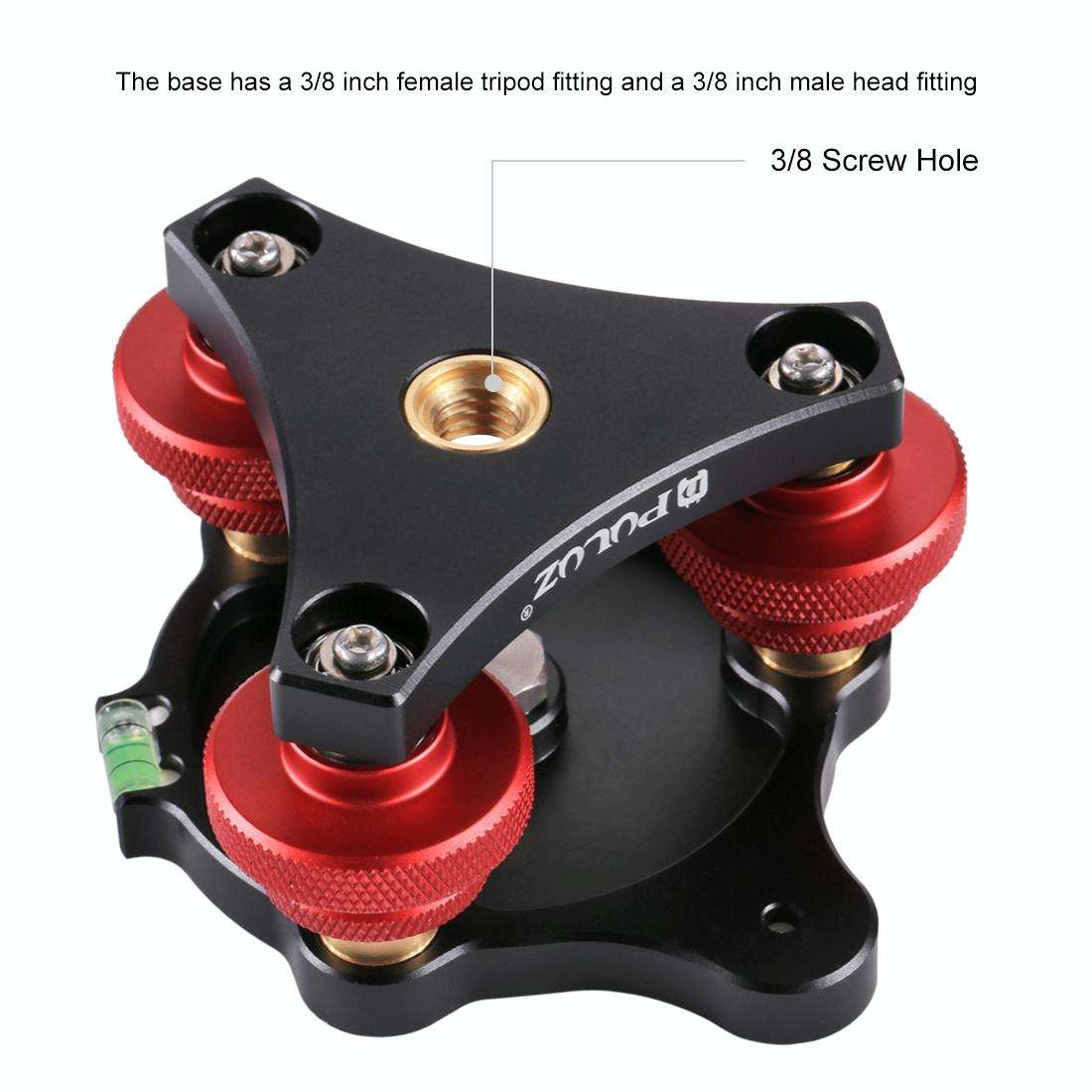 PULUZ Aluminum Alloy Adjustment Dials Leveling Base Ball Head for Camera Tripod Head