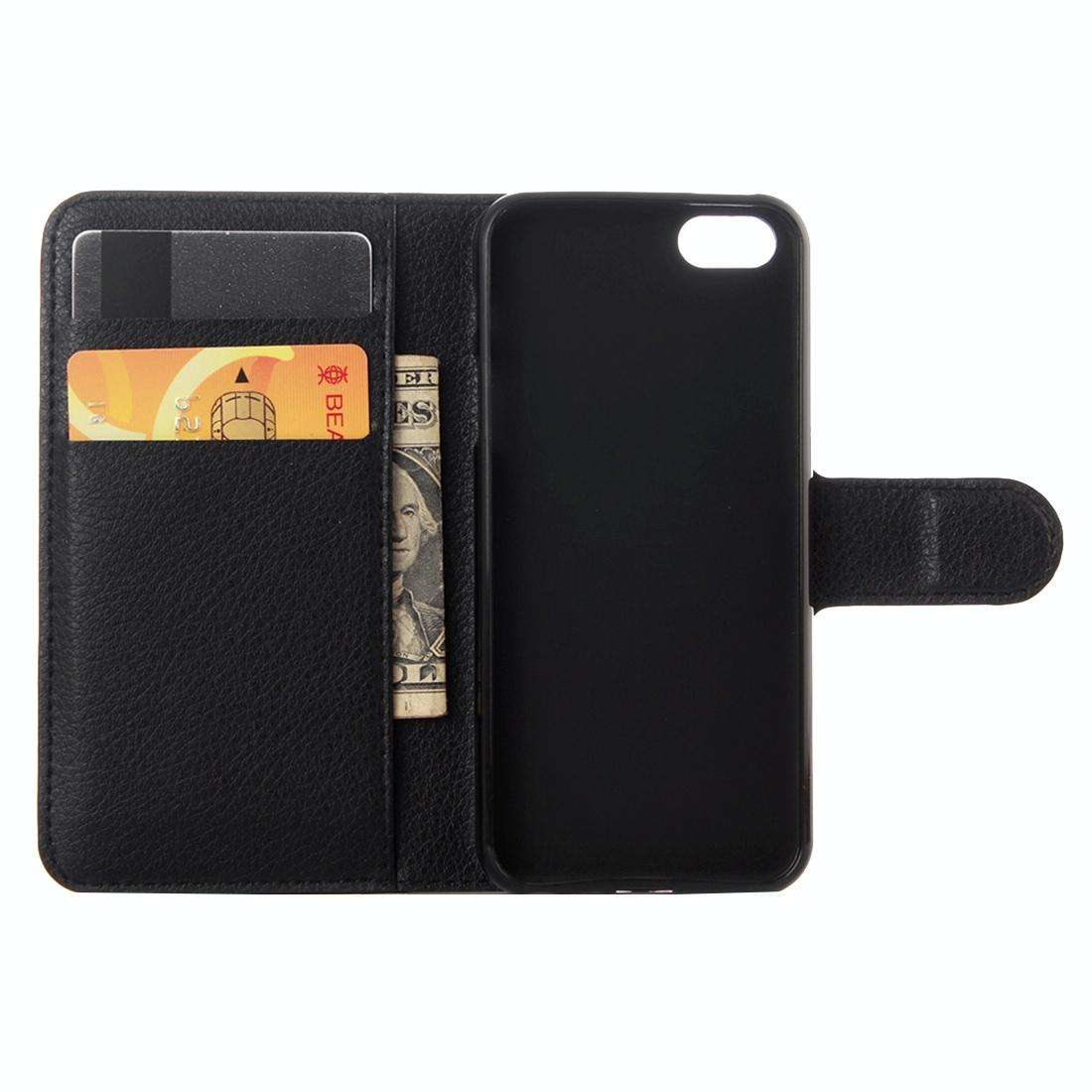 For iPhone 5 & 5s & SE Litchi Texture Horizontal Flip Leather Case with Holder & Card Slots & Wal...