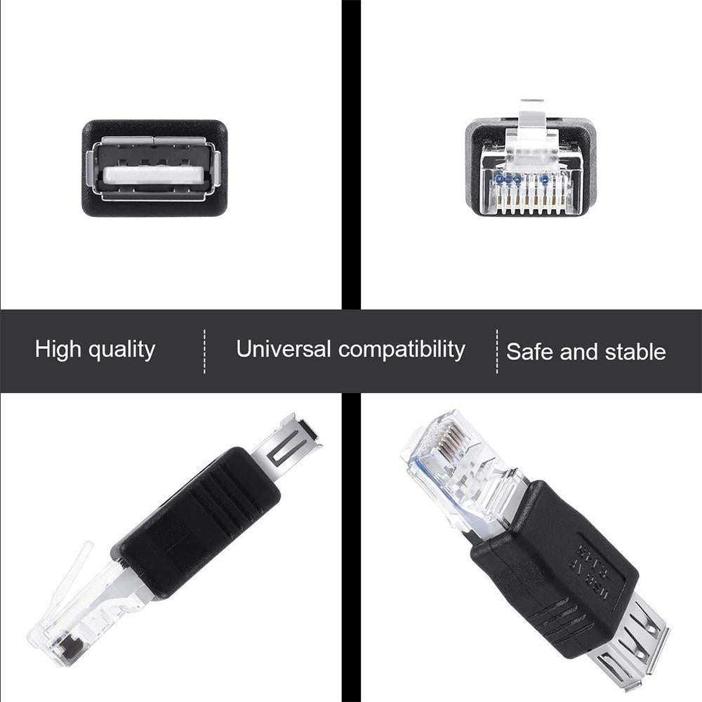 RJ45 Male to USB AF Adapter(Black)