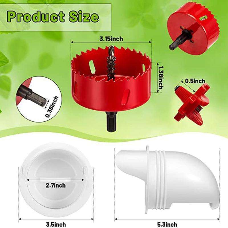 DIY Chicken Feeders Automatic Poultry Feeders Kit for Buckets, Barrels, Troughs, Spec: 6pcs/set W...