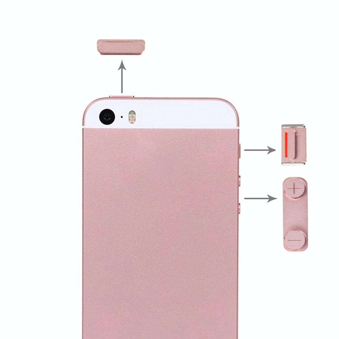 Side Buttons + SIM Card Tray for iPhone SE(Rose Gold)