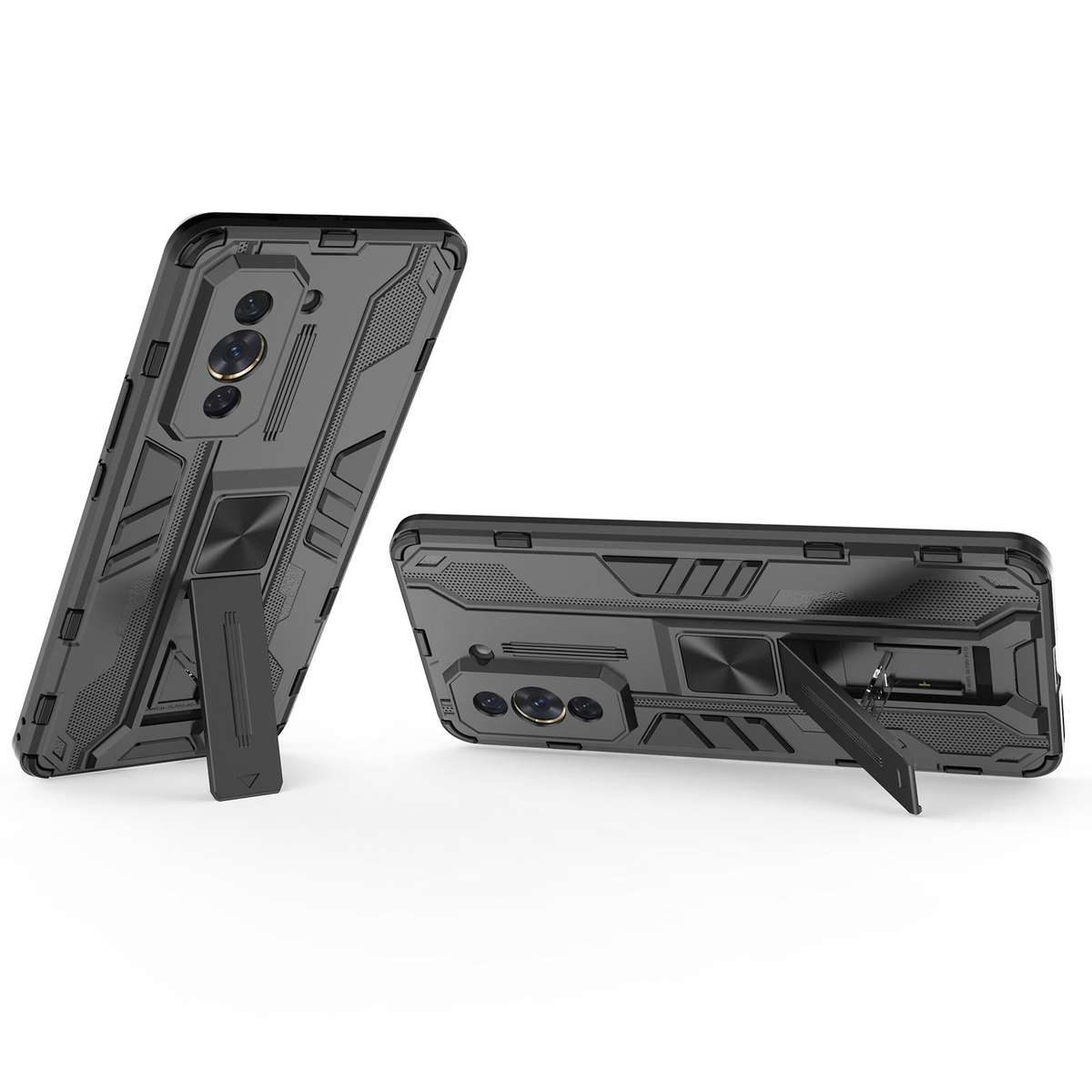 For Huawei Nova 10 Pro 4G Supersonic PC + TPU Shock-proof Protective Phone Case with Holder(Black)