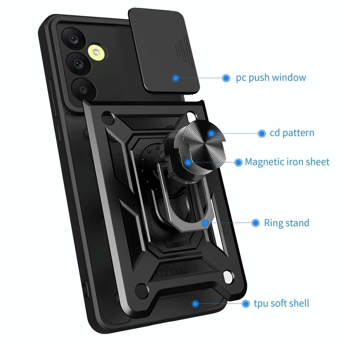 For Samsung Galaxy A25 5G Sliding Camera Cover Design TPU+PC Phone Case(Green)
