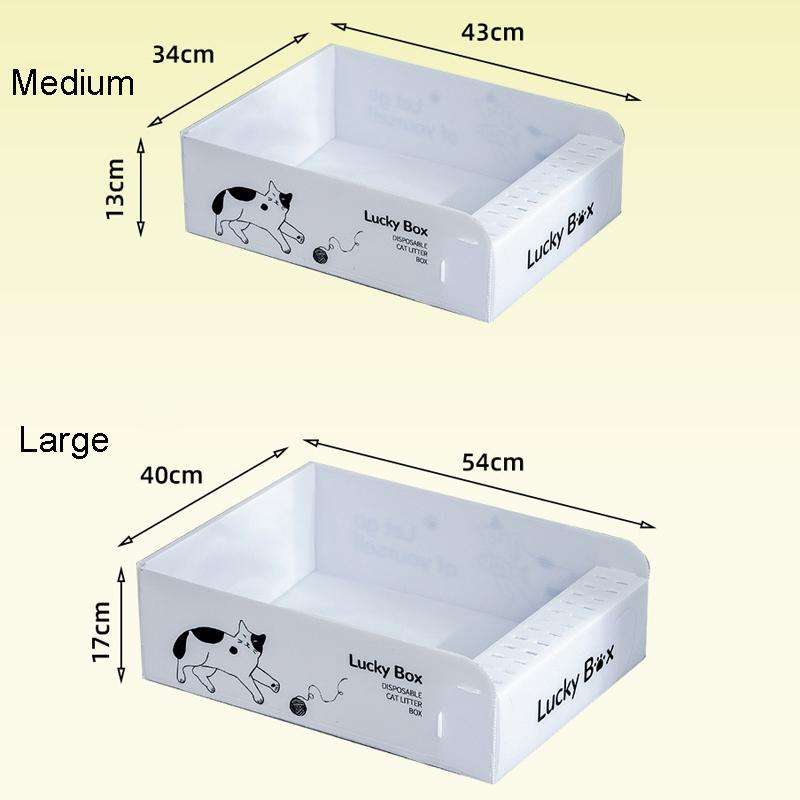 Medium Portable Disposable Cat Litter Pan Open No Wash Litter Tray