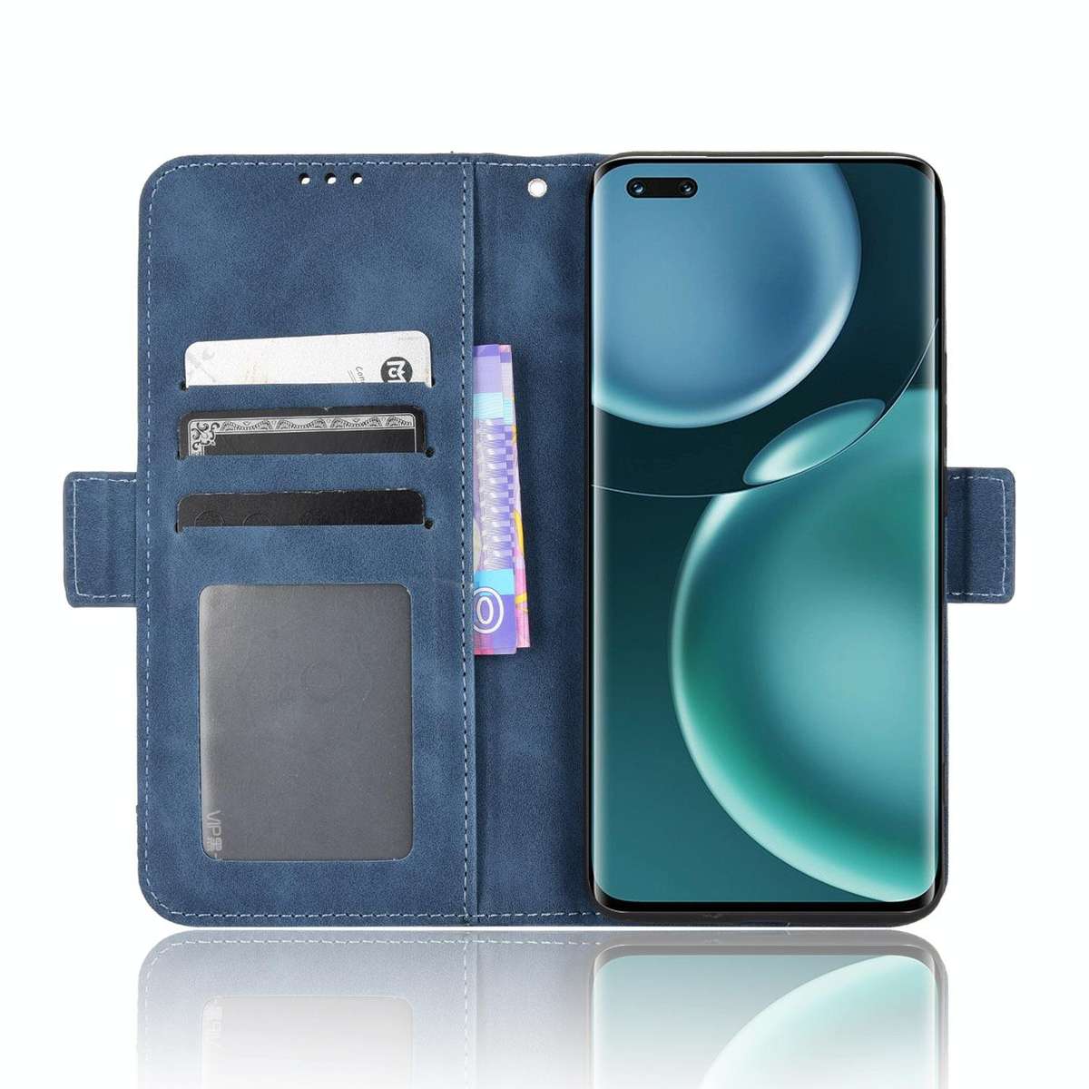 For Honor Magic4 Pro Skin Feel Calf Pattern Leather Phone Case(Blue)