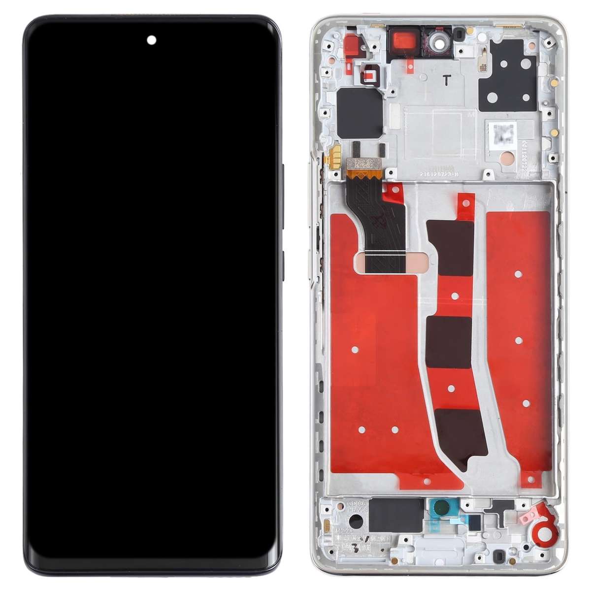 Original OLED LCD Screen for Honor V40 Lite Digitizer Full Assembly with Frame(Silver)