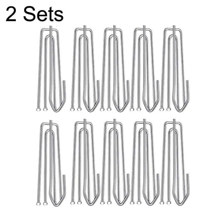 2 Sets Four Claw Hook Set Curtain Replacement Hook(Silver)