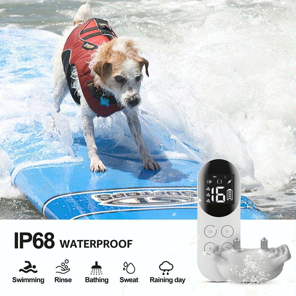 Smart Waterproof Shock Collar For Pets Remote Control Dog Training Device, Size: For-Two-Dog(White)