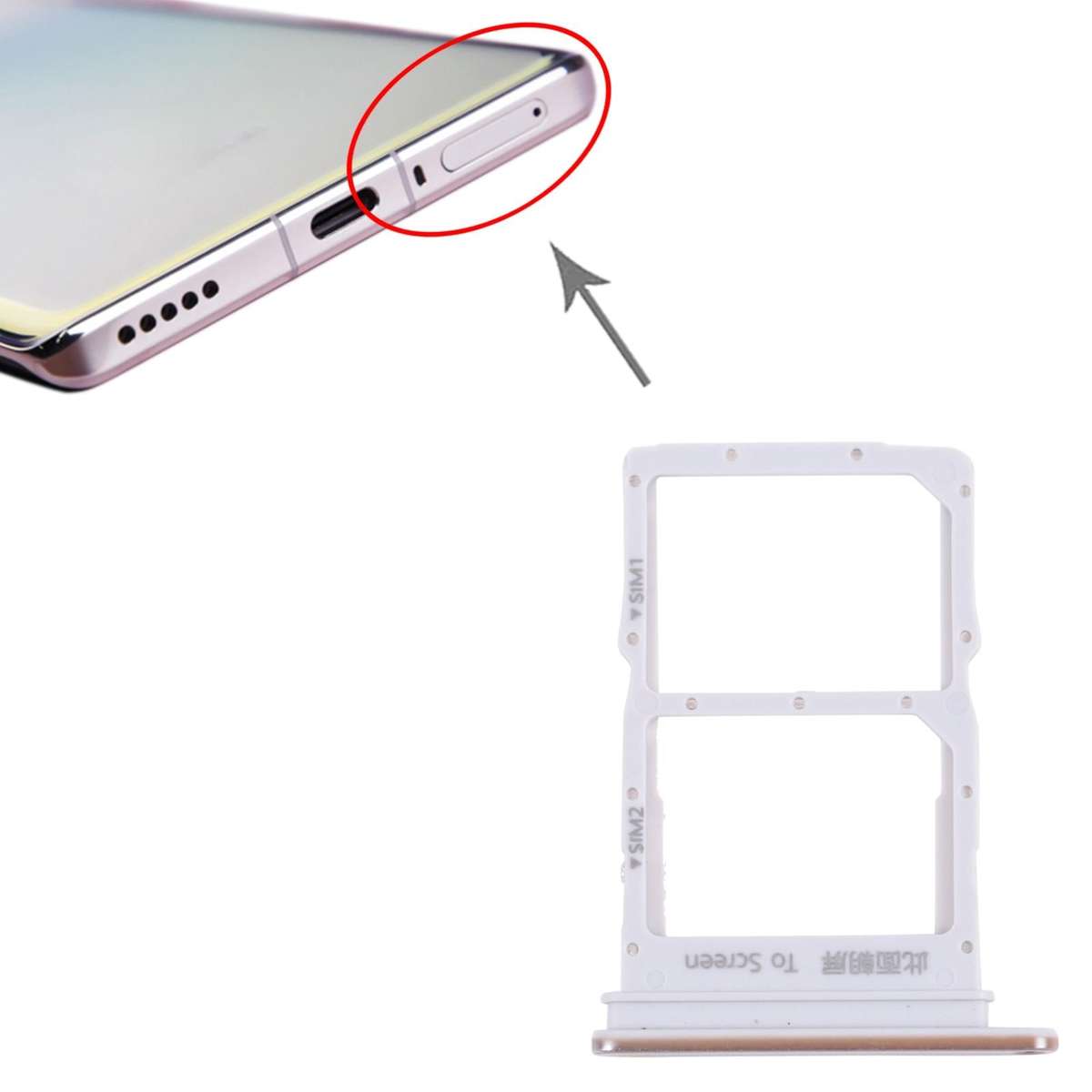 SIM Card Tray + SIM Card Tray for Huawei Nova 8 (Silver)