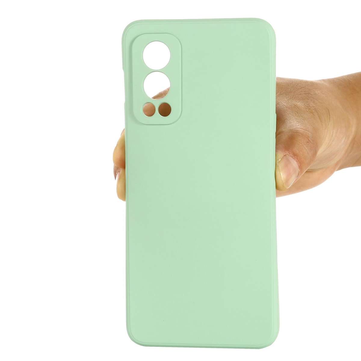 For OnePlus Nord 2 5G Solid Color Liquid Silicone Shockproof Full Coverage Protective Case(Green)