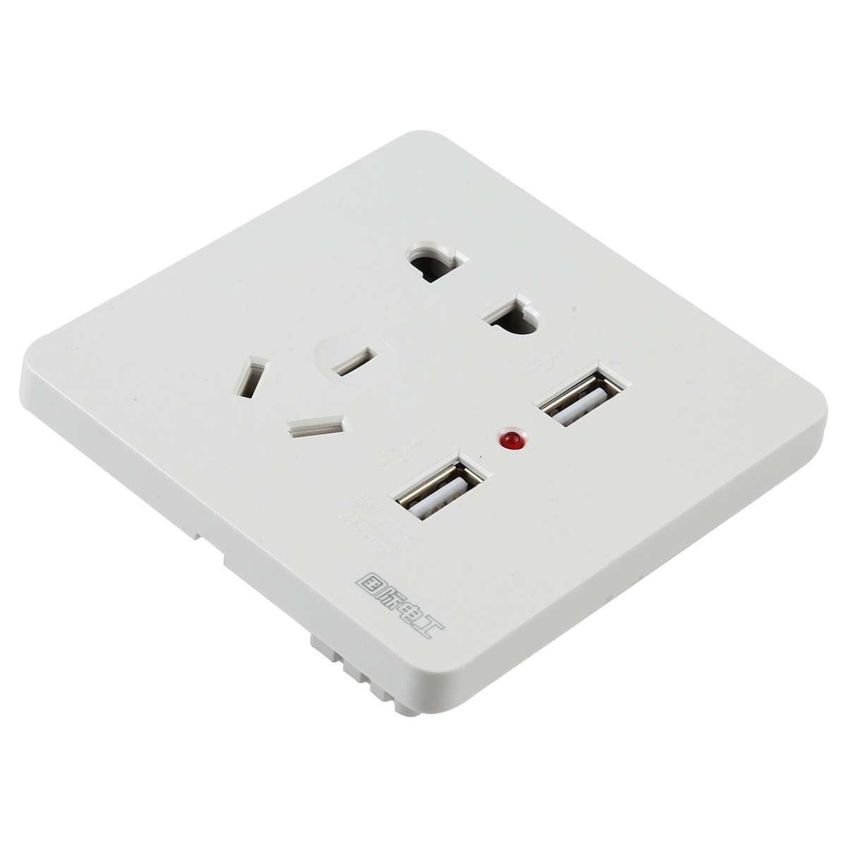 Universal Standard Wall Socket with 2 x USB Ports