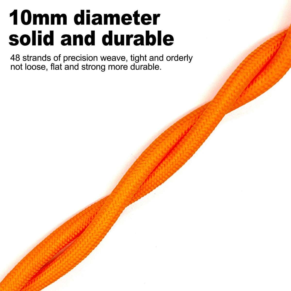 10mm Thick Rope Mobile Phone Lanyard Spacer Adjustable Anti Theft Phone Strap(NO.7 White Orange)