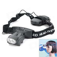 Headband illuminated 2 led 2 lens headlight magnifier with 5 replacement