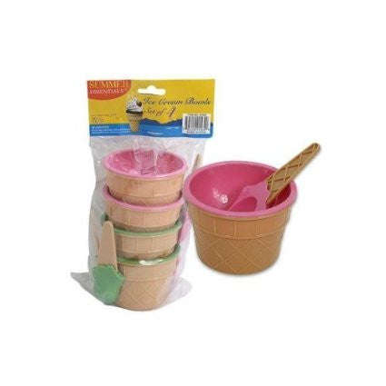 Ice Cream bowl with spoons - 4 pieces
