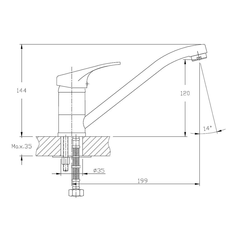 Franke Projectline V2 Swivel Mixer - Chrome