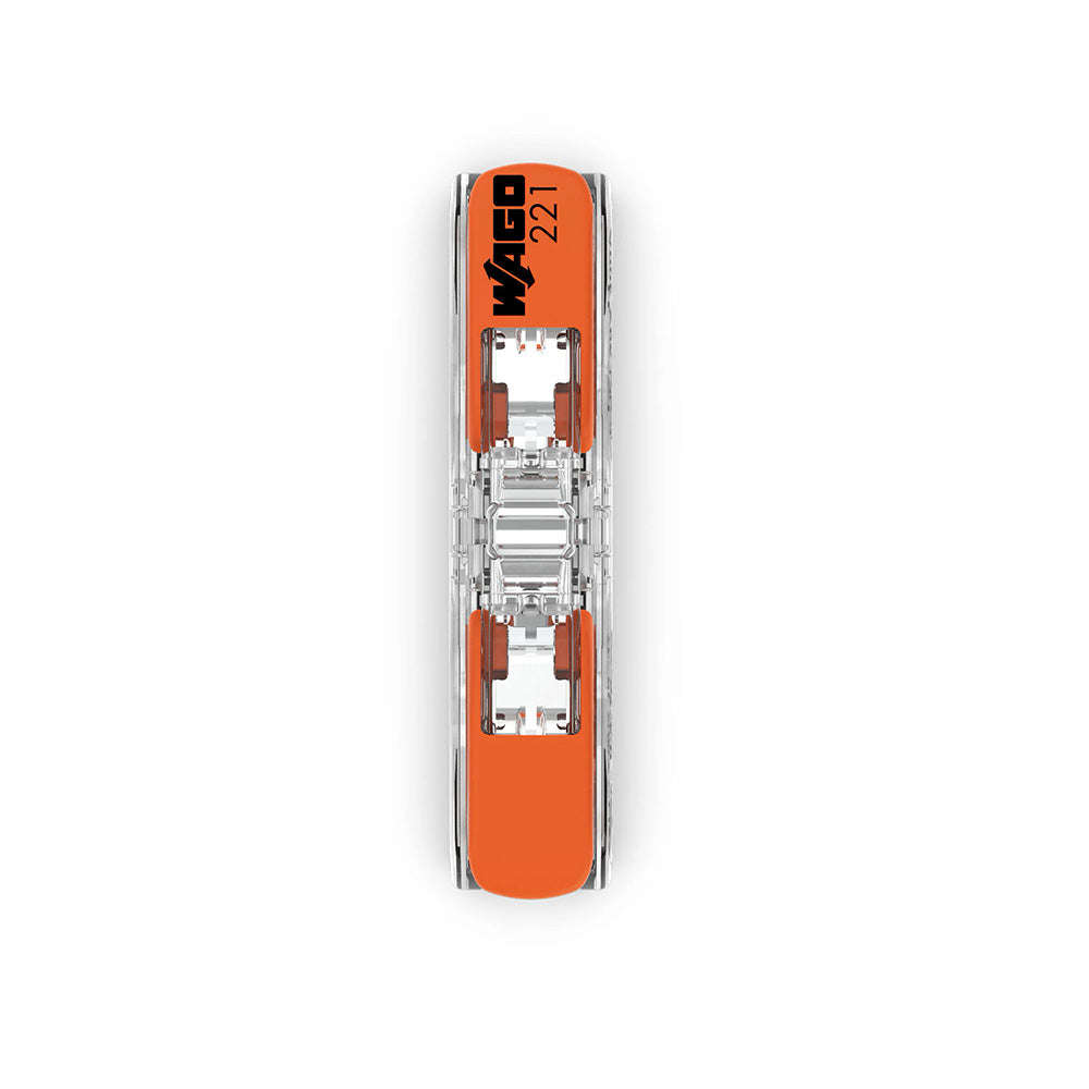 Wago 221 Lever Type Inline Splicing Connector 0.2 - 4mm² - Orange
