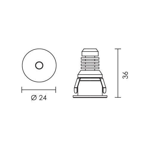 Spazio 2287.5 Starled Recessed Downlight 1W 95lm 3000K 24mm