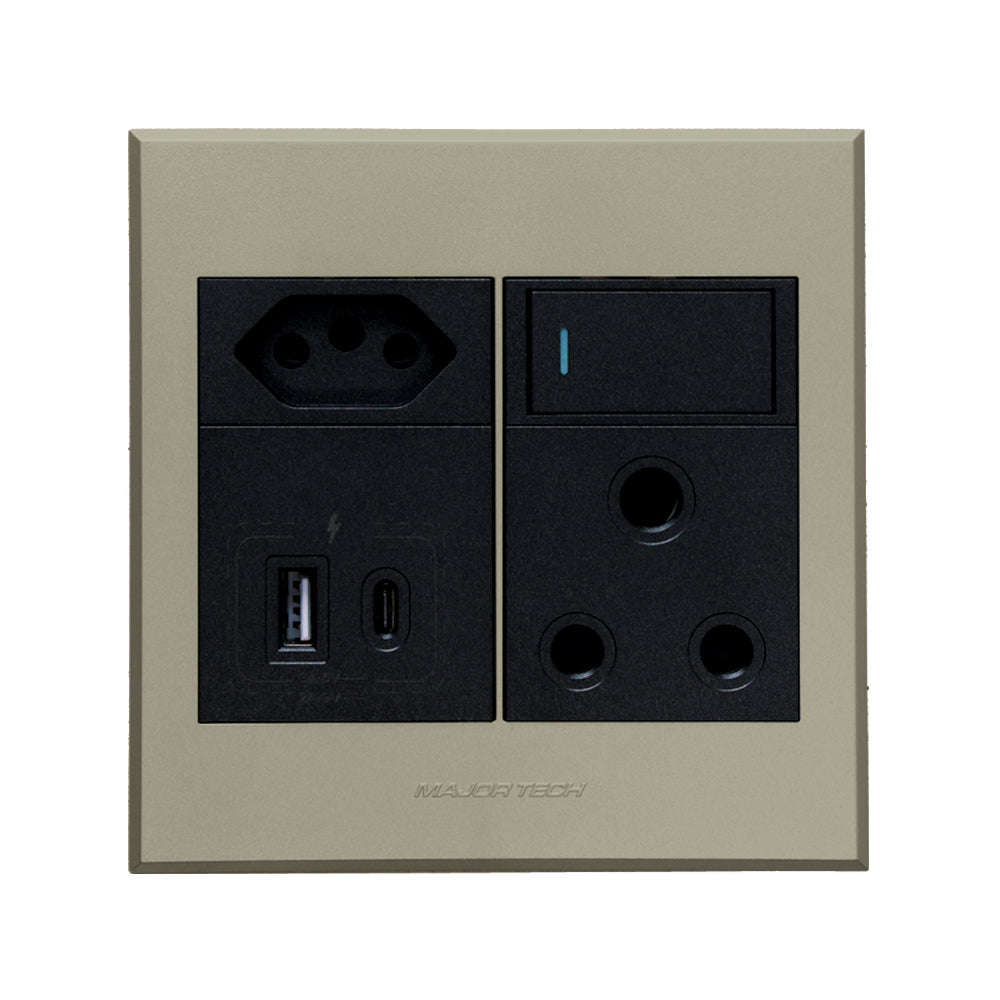 VETi 3 Aura Dual USB Combo Wall Socket 4x4