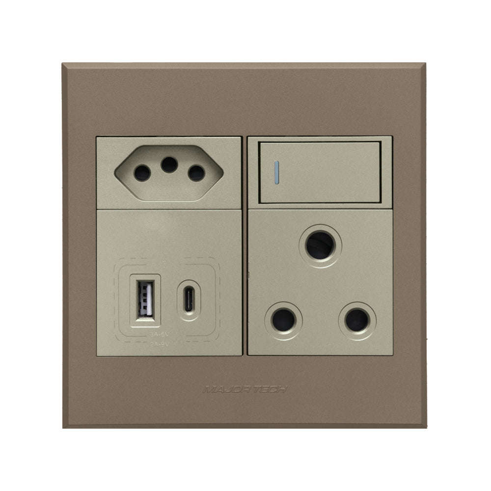 VETi 3 Aura Dual USB Combo Wall Socket 4x4