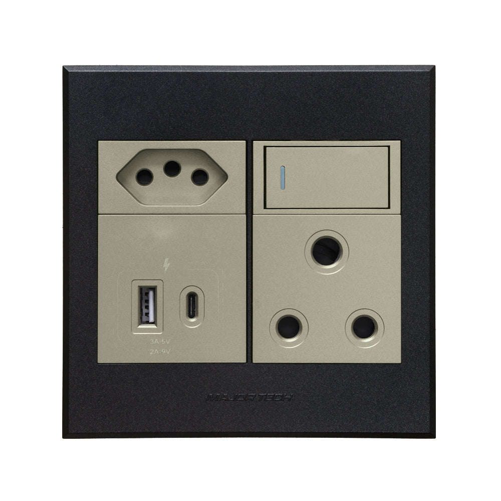 VETi 3 Aura Dual USB Combo Wall Socket 4x4