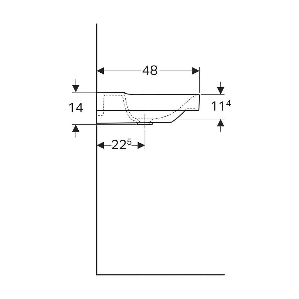 Geberit Xeno² Rectangular Wall-Hung Basin 900mm