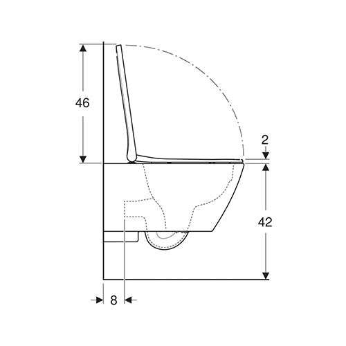 Geberit Smyle Square Rimless Wall-Hung Toilet + Overlapping Soft-Close Seat - White