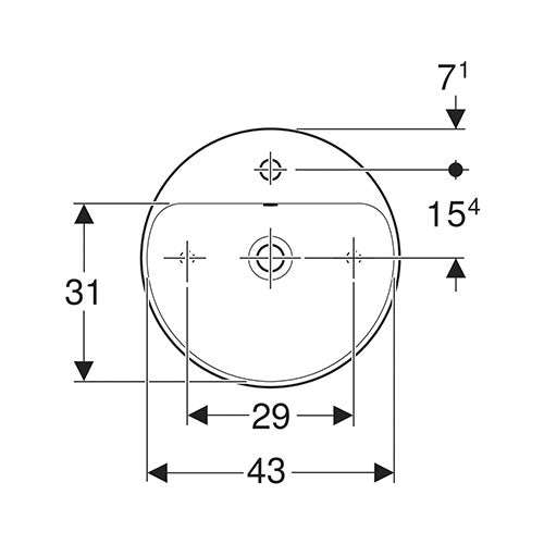 Geberit VariForm Round Counter Top Vanity Basin with Tap Hole Bench